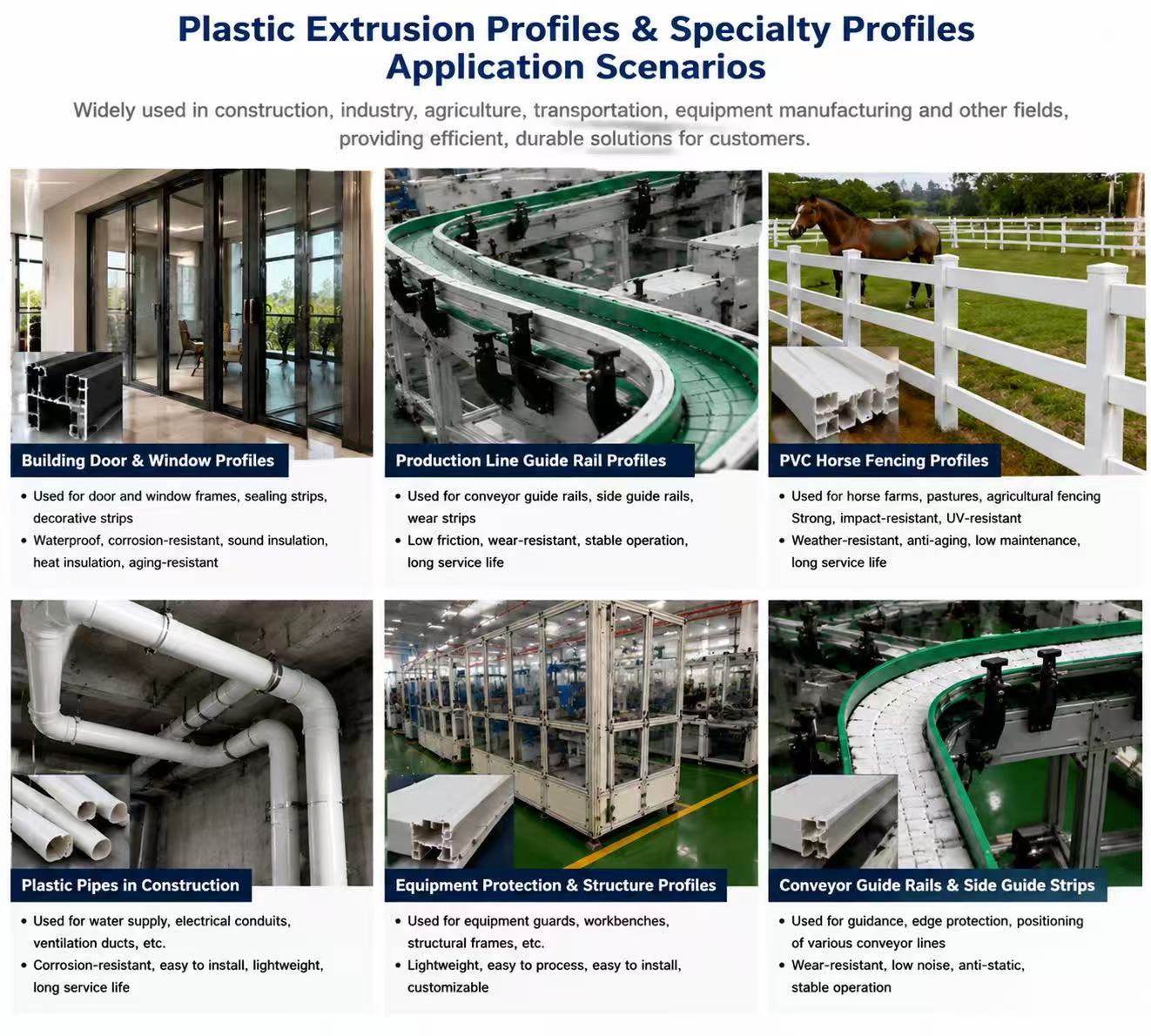 Industrial plastic extrusion profile application scenarios