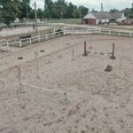 2.5m Double Rail PVC Horse Arena Fence with 2-Hole 100X150mm Posts