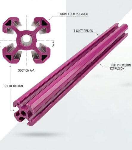 20X20 PVC T-Slot Profile Industrial Plastic Extrusion Alternative to Aluminum T-Slot Profile for Lightweight Framing T5 Size Custom Cut to Length Low Price