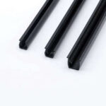 Black PVC 8mm U-Shaped Groove Aluminum Profile Accessories for Glass Panel Fittings Insert Extruded UHMW Profiles
