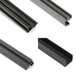 Black Rigid PVC Reinforcement Edge, U Shape Extrusion for Furniture and Door Protection