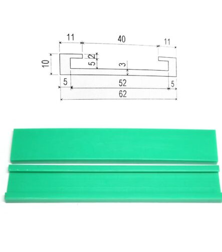 Conveyor Belt Guides Engineering Conveyor Chain UHMW-PE 62mm HDPE Guides Rails Green Slide Plastic Guide Rail Strips