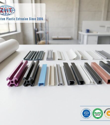 Custom Corrosion Resistant Variable Profile T Slot Cover UV Stabilized PVC Utility Infrastructure for Enclosure Cabinet