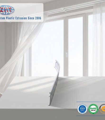 Custom PVC/ABS/PP/PE Plastic Extrusion Line Profile for Ceiling Curtain Track and Guide Rail