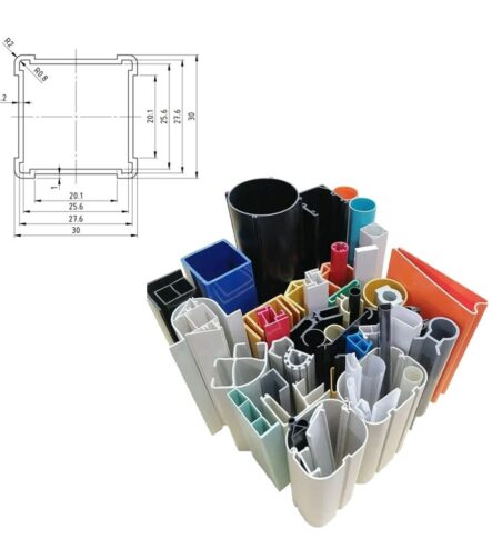 Custom PVC Extrusion PVC Construction Materials Customized Colors Square Plastic Tubes Plastic Extrusion Strip Profile