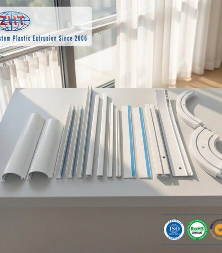 Custom PVC Plastic Extrusion Profile for Ceiling Curtain Track Single Double and Roller Guide Rail