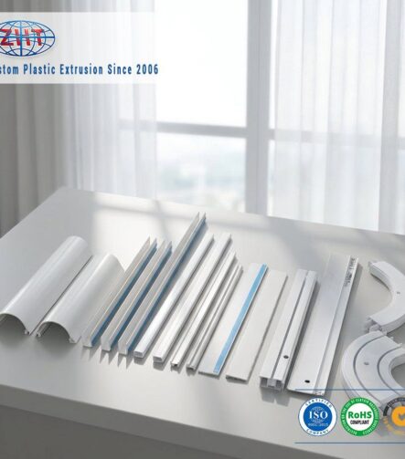Custom Plastic Extrusion Profile PVC/ABS/PP/UHMWPE for Ceiling Curtain Runner Track System