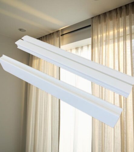 Custom White Rigid PVC Extruded Ceiling Track for Curtains, Easy Installation Slim Design