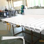 Double Rail 108X50mm Oval PVC Horse Fence with 2-Hole Square Posts