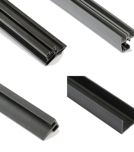Durable Black Plastic Extrusion Profiles for Storage & Closet Perfiles En PVC