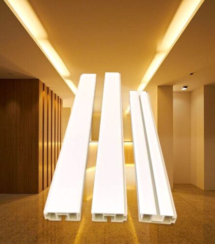 Durable White PVC Track System for Ceiling Curtains, Extruded Slim Profile