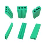 Green Plastic Profile HDPE UHMWPE Plastic Wear Strip with 3 Circular Patterns for Industrial Applications