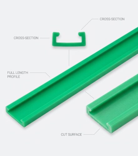 Green UHMWPE Bottle Conveyor Wear Strip for Beverage Bottling Line Prevent Jamming Low Friction