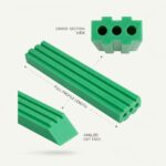 Green UHMWPE Marine Dock Bumper Strip Boat Hull Protection Saltwater Resistant Floating Dock