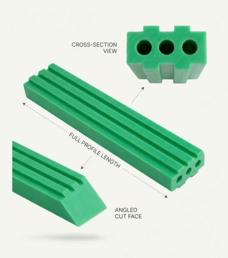 Green UHMWPE Marine Dock Bumper Strip Boat Hull Protection Saltwater Resistant Floating Dock