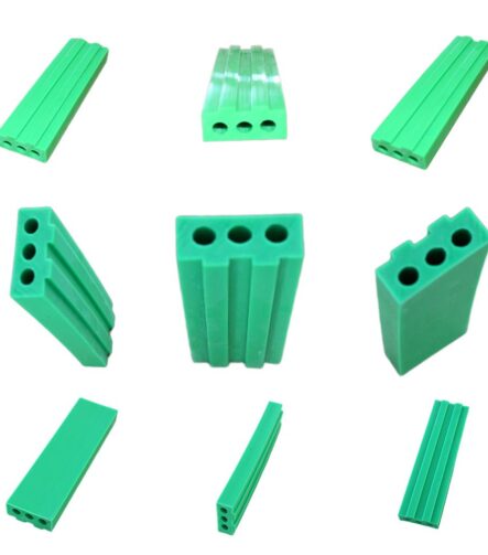 Green UHMWPE Wear Strip with 3 Circular Patterns for Conveyor Systems