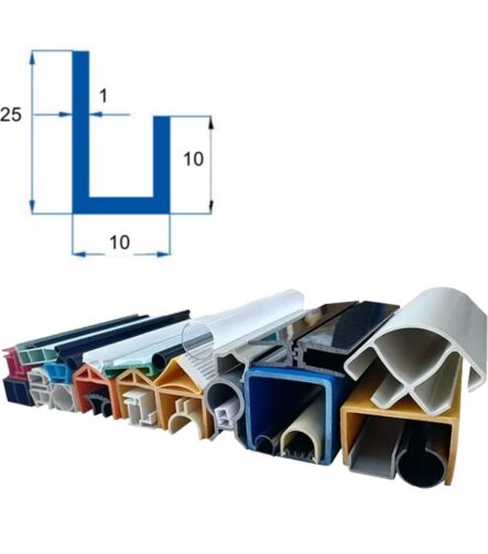Industrial Design 10mm PVC Sliding Door Rail Profile UV Resistant Plastic Profiles PVC U Shapes for Corrosion