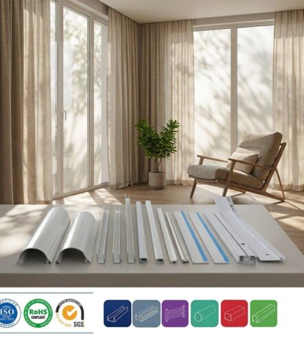 PVC Ceiling Curtain Fitting Track for Single Double Rail and Roller Shutter Guide