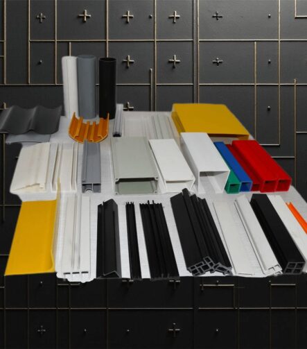 PVC Plastic Decorated Rigid Extrusion Profiles Eco-Friendly Durable Industrial Design Window Frames