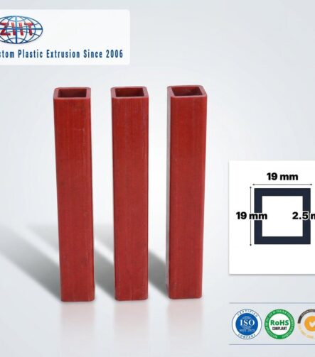 Red 19X19mm Extruded Rigid PVC Square Pipe for Building Framework