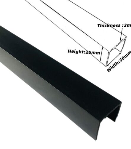 Sleek 30X25X2mm Black Plastic U-Channel Extrusions Plastic Trim PVC Profile Manufacturers