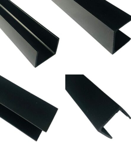 Sleek 30X25X2mm Black Plastic U-Channel Extrusions Plastic Trim PVC Profile Manufacturers