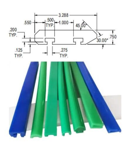 UHMWPE Sheet Upe Plastic Wear Strip 3.2 Inches Extruded UHMW PE UHMWPE Plastic Track Filler Wear Strips